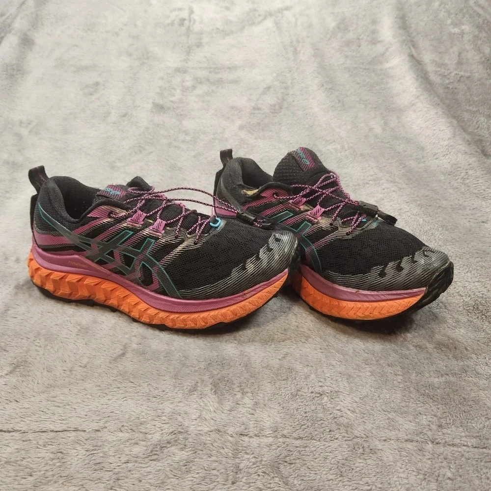 Asics Shoes Womens 8 Black Trabuco Max Sneakers Trail Running Gorpcore 1012A901 - Picture 3 of 13